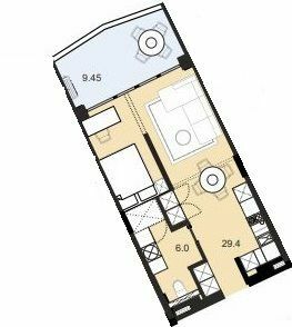 1-кімнатна 40.3 м² в ЖК Primorsky Residence від 19 800 грн/м², м. Южне