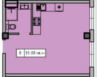 1-кімнатна 31.58 м² в ЖК CRYSTAL LUX від 18 650 грн/м², с-ще Ліски