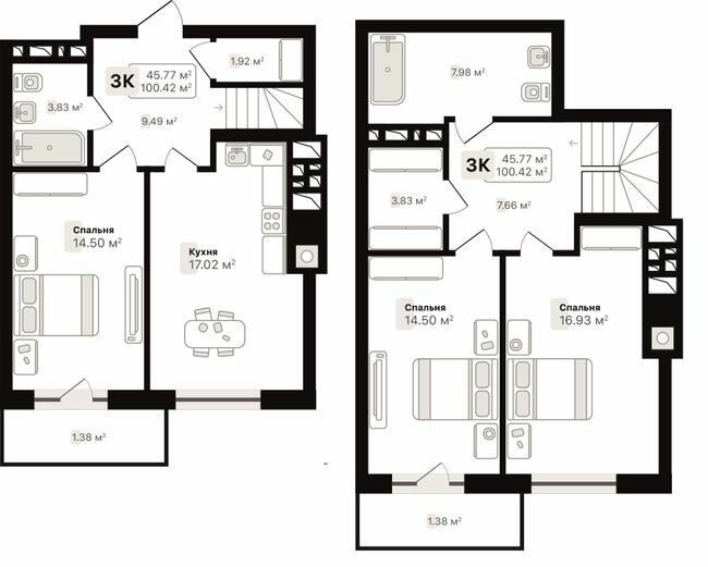 Двухуровневая 100.42 м² в ЖК AUROOM SUNRISE от 22 600 грн/м², Львов