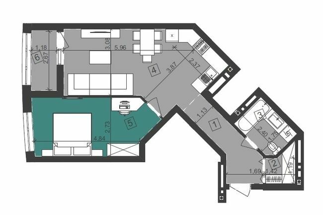 1-комнатная 51.72 м² в ЖК Парус City от 27 700 грн/м², Львов