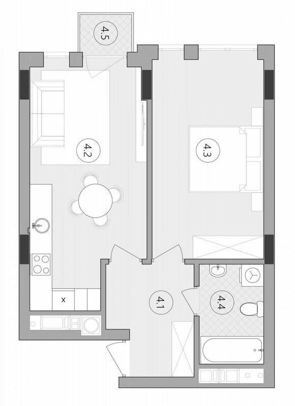 1-комнатная 47.73 м² в ЖК Фруктовая аллея от застройщика, Львов