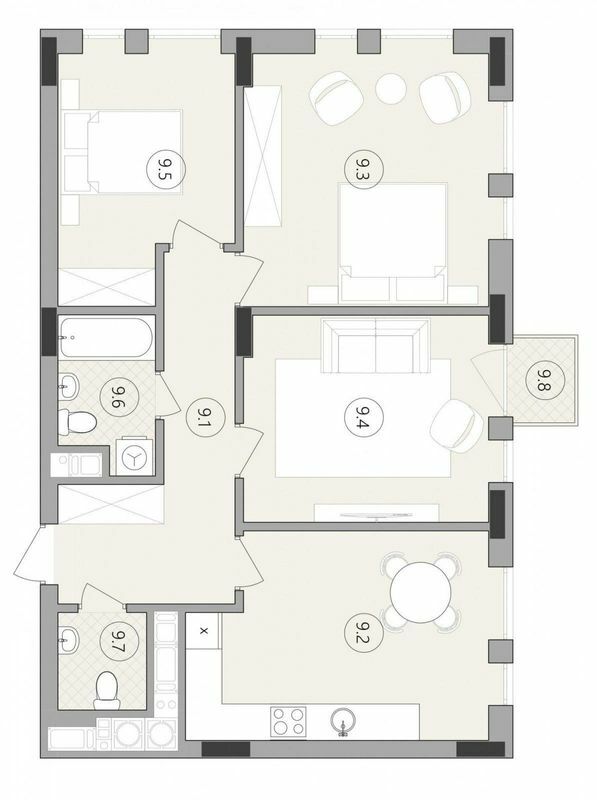 3-комнатная 76.15 м² в ЖК Фруктовая аллея от 23 600 грн/м², Львов