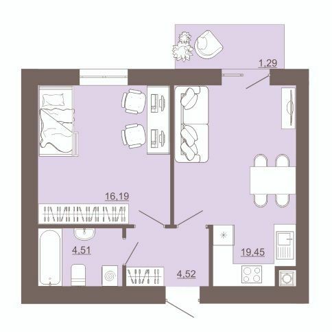 1-кімнатна 45.96 м² в ЖК Проект Панорама від 18 500 грн/м², м. Пустомити