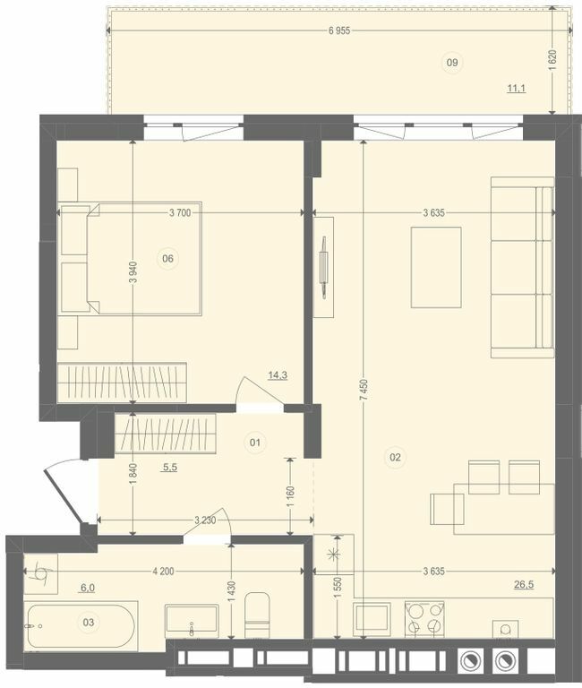 1-кімнатна 55.68 м² в ЖК Етно Дім від 17 300 грн/м², с. Горішній