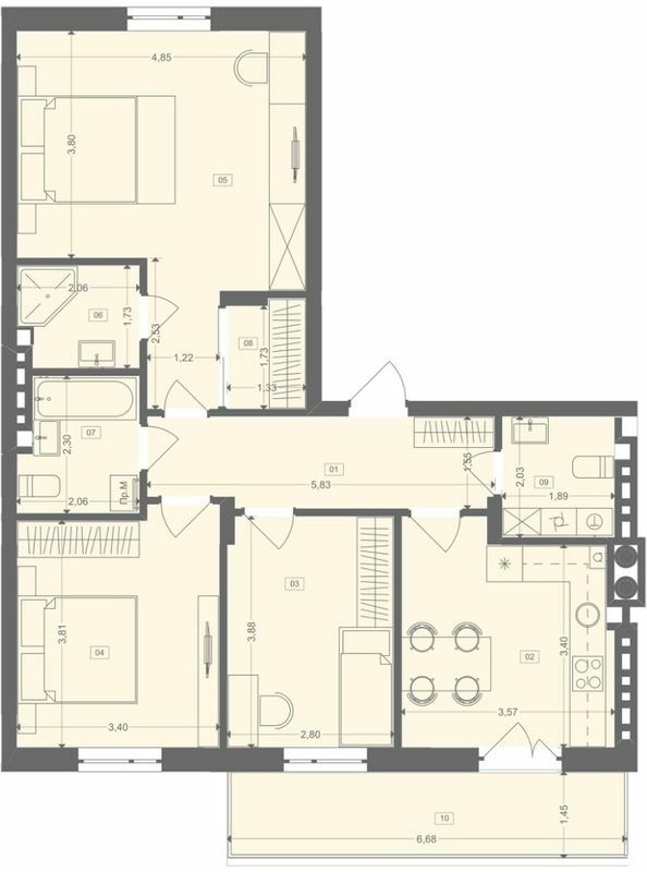 3-комнатная 82.41 м² в ЖК Этно Дом от 19 500 грн/м², с. Горишний