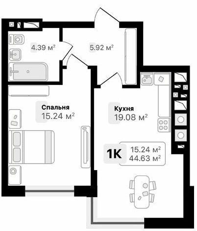 1-комнатная 44.63 м² в ЖК AUROOM FOREST от 20 700 грн/м², г. Винники