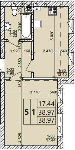 1-кімнатна 38.97 м² в ЖК Святих Ольги та Єлизавети від 20 000 грн/м², м. Винники