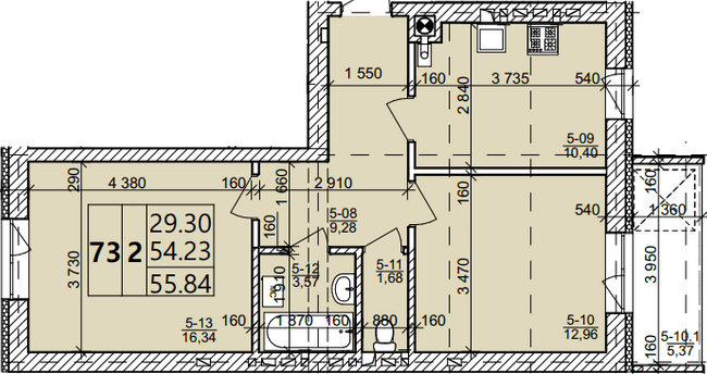 2-комнатная 55.84 м² в ЖК Святых Ольги и Елизаветы от 20 000 грн/м², г. Винники