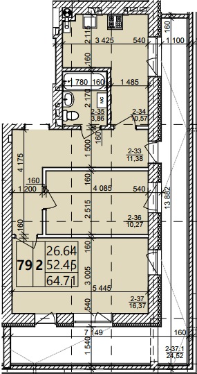 2-кімнатна 64.71 м² в ЖК Святих Ольги та Єлизавети від 20 000 грн/м², м. Винники