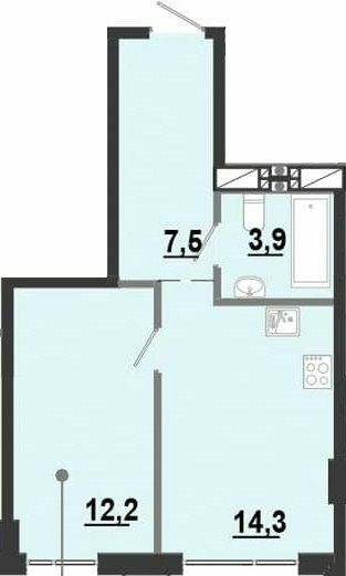 1-комнатная 37.9 м² в ЖК BonAparte от 35 000 грн/м², Харьков