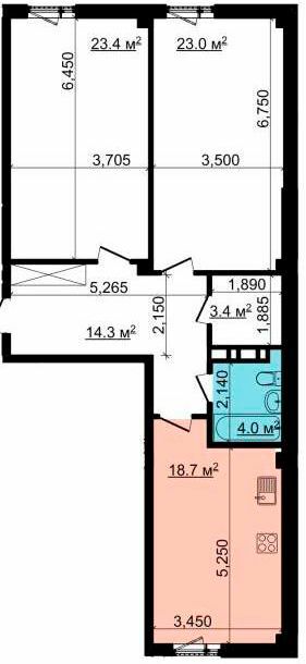 2-комнатная 86.8 м² в ЖК Криптон от 22 000 грн/м², Харьков