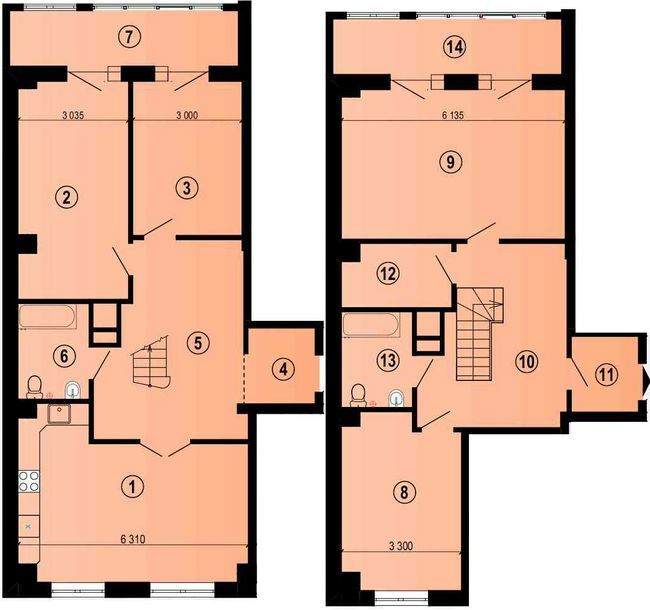 Двухуровневая 158.24 м² в ЖК Меридиан от 16 450 грн/м², Харьков