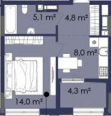 1-комнатная 36.2 м² в ЖК CENTOWER от 41 000 грн/м², Днепр