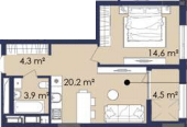 1-комнатная 45.3 м² в ЖК CENTOWER от 41 000 грн/м², Днепр