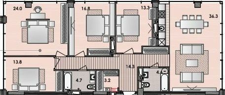 4-комнатная 135.6 м² в ЖК RESPECT HALL от 43 100 грн/м², Днепр