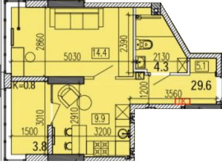 1-кімнатна 37.7 м² в ЖК Затишний-2 від 28 000 грн/м², Дніпро