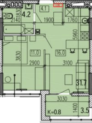 1-комнатная 39.4 м² в ЖК Затишний-2 от 28 000 грн/м², Днепр