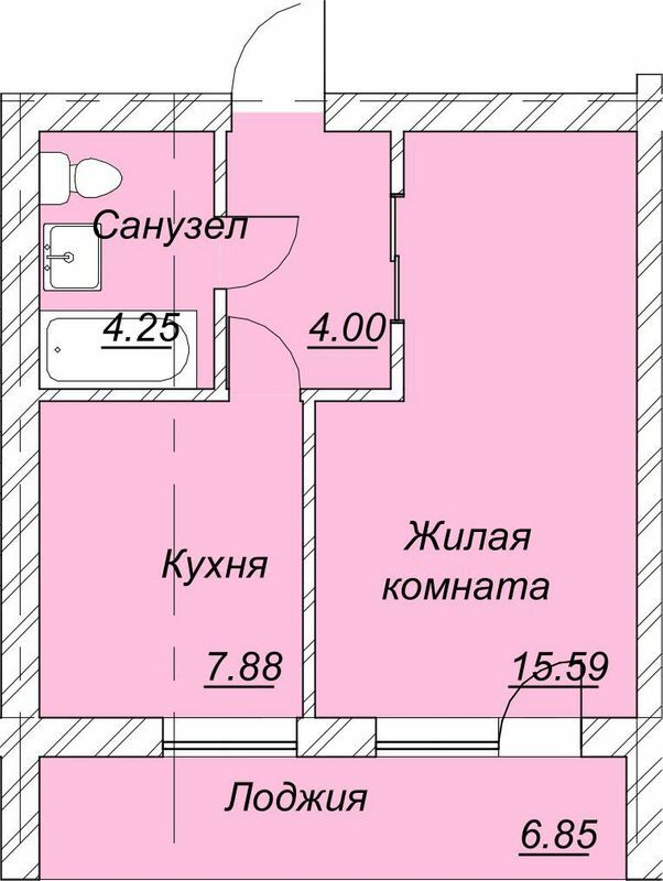 1-комнатная 35.15 м² в ЖК Левобережный от 21 900 грн/м², Днепр