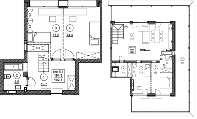 Двухуровневая 164.2 м² в ЖК Олимпийский от 22 000 грн/м², Днепр