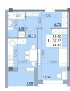 1-комнатная 41.45 м² в ЖК Пелюстковий от 17 000 грн/м², Полтава