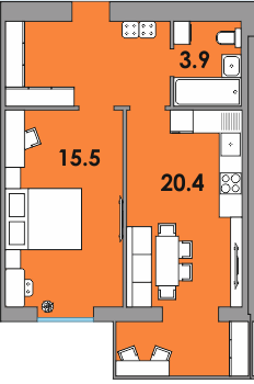 1-кімнатна 47.3 м² в ЖК Orange City від 16 750 грн/м², м. Вараш