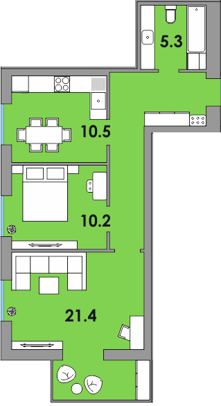 2-комнатная 56.7 м² в ЖК Orange City от 16 750 грн/м², г. Вараш