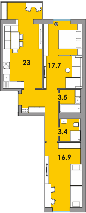 2-комнатная 72.3 м² в ЖК Orange City от 16 750 грн/м², г. Вараш