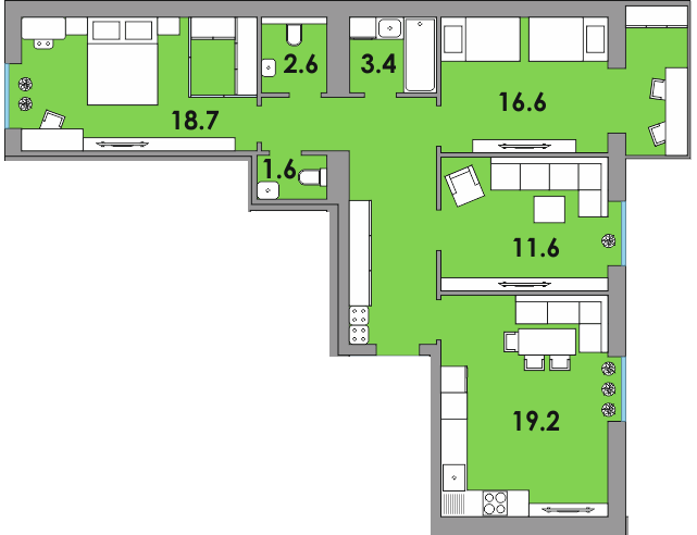 3-комнатная 84.8 м² в ЖК Orange City от 16 750 грн/м², г. Вараш