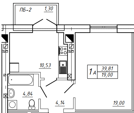 1-кімнатна 39.81 м² в БЖК Сім'я від 20 100 грн/м², Рівне