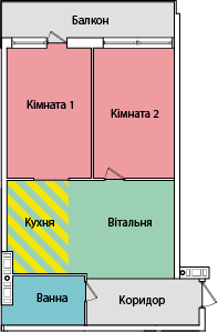 2-комнатная 59.2 м² в ЖК на вул. Київська от 16 500 грн/м², Тернополь