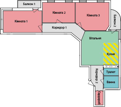 3-кімнатна 80.3 м² в ЖК на вул. Київська від 16 000 грн/м², Тернопіль