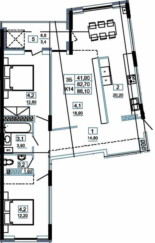 3-комнатная 86.1 м² в ЖК Канада от 13 500 грн/м², г. Чортков