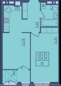 1-комнатная 44.31 м² в ЖК City Park от 22 500 грн/м², Черкассы