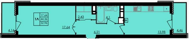 1-кімнатна 52.96 м² в ЖК City Park від 19 500 грн/м², Черкаси