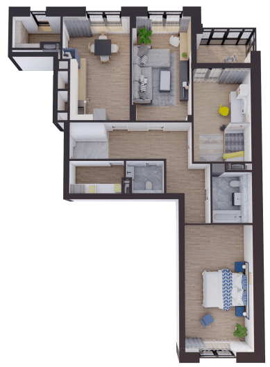 3-кімнатна 107.27 м² в ЖК Замкова Брама від 41 800 грн/м², м. Біла Церква