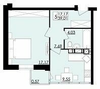 1-комнатная 39.01 м² в ЖК Comfort City от 13 500 грн/м², Черновцы