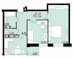 2-комнатная 51.24 м² в ЖК Comfort City от 13 500 грн/м², Черновцы