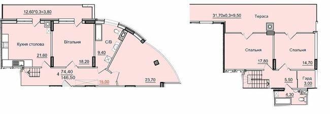 Двухуровневая 146.5 м² в ЖК Буковинський от 19 100 грн/м², Черновцы