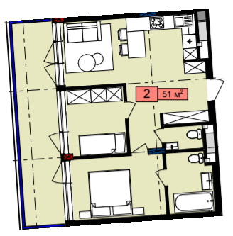 2-кімнатна 51 м² в ЖК Family House від 22 000 грн/м², Львів