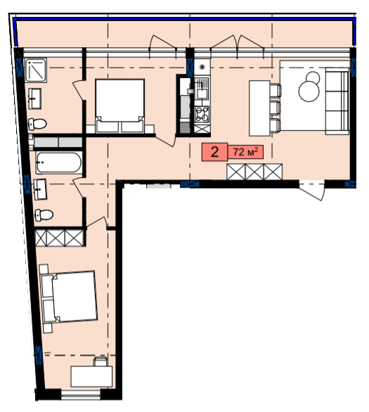 2-комнатная 72 м² в ЖК Family House от 22 000 грн/м², Львов