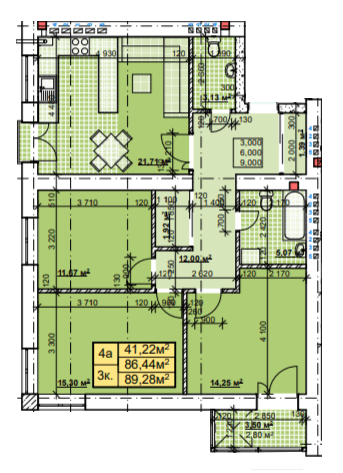 3-кімнатна 89.28 м² в ЖК Паркове містечко від 14 700 грн/м², Івано-Франківськ