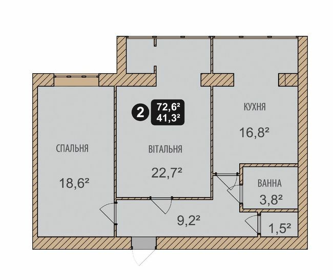 2-комнатная 72.6 м² в ЖК Автобиография от 14 500 грн/м², Хмельницкий