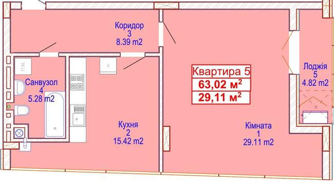 1-комнатная 63.02 м² в ЖК Адамант от 15 700 грн/м², Хмельницкий