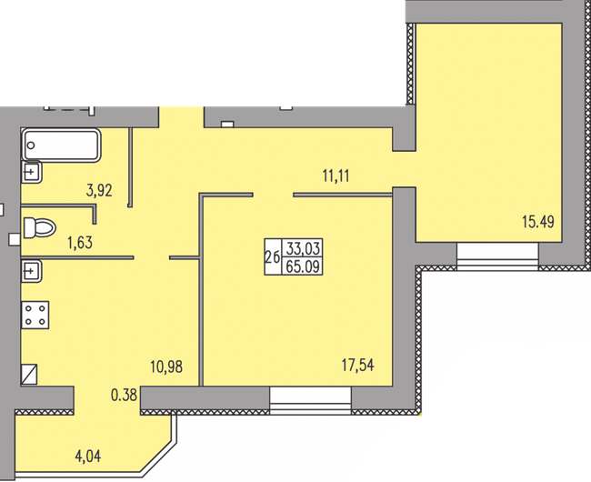 2-комнатная 65.09 м² в ЖК Прованс от 16 700 грн/м², Хмельницкий