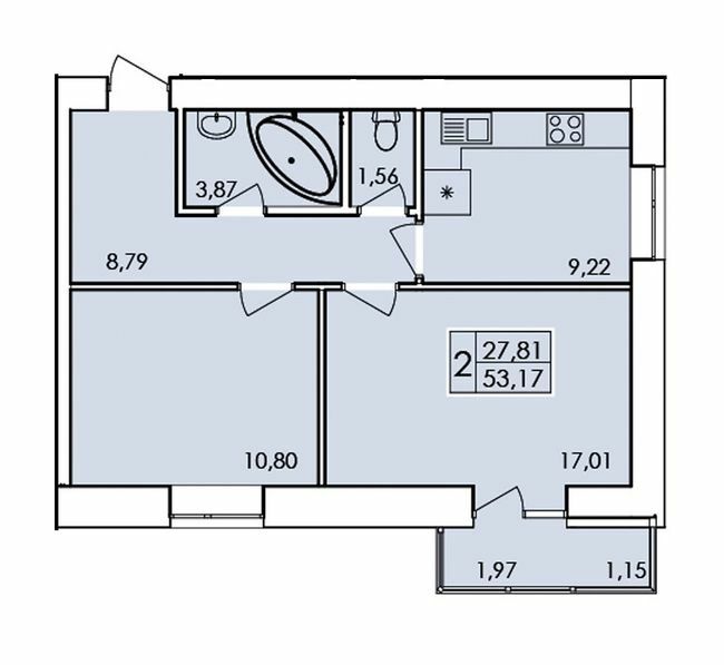 2-кімнатна 53.7 м² в ЖК Ранкове Family від 14 500 грн/м², Хмельницький