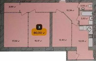 3-кімнатна 80 м² в ЖК Студентський від 16 500 грн/м², Хмельницький