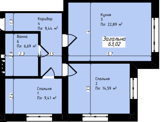 2-комнатная 63.02 м² в ЖК Джем Таун от 15 000 грн/м², с. Мукша Китайгородская