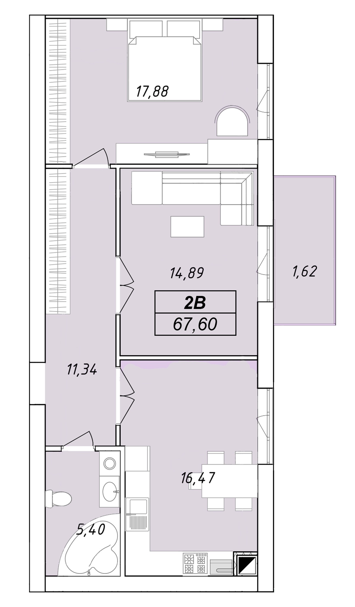 2-кімнатна 67.6 м² в ЖК Єлецький від 25 000 грн/м², Чернігів