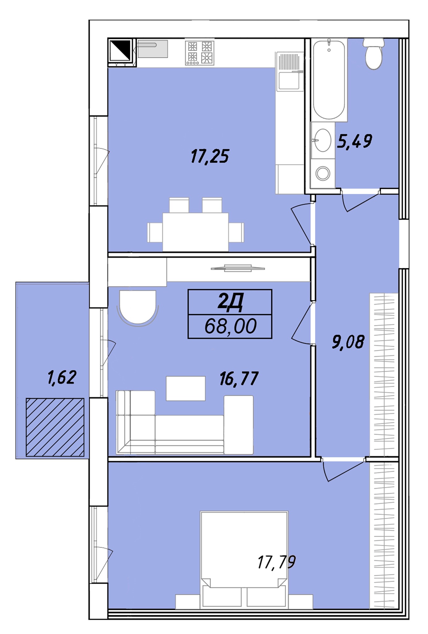 2-кімнатна 68 м² в ЖК Єлецький від 25 000 грн/м², Чернігів