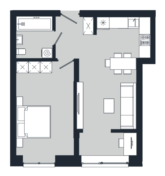 1-комнатная 46.07 м² в ЖК Vodogray UN1T от 26 300 грн/м², Черновцы